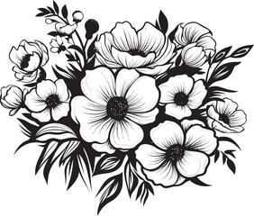 Blossom Elegance Flower Icon Design Blooming Harmony Bouquet Vector Logo