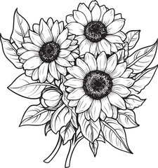 Sunny Blooms Sunflower Logo Design Sunflower Bliss Vector Icon Art