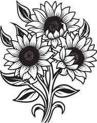 Sunlit Radiance Vector Graphic Design Golden Petals Bouquet Logo Art