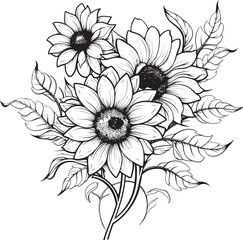 Sunlit Sunflower Delight Logo Art Golden Petals Sunflower Vector Icon