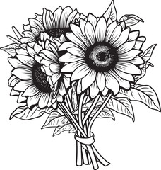 Sunflower Bouquet Elegance Logo Design Radiant Sunflowers Vector Graphic Art