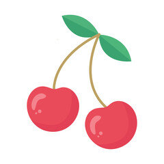 Cherry vector color image. Cherry on a white background