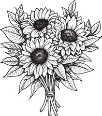 Sunflower Symphony Graphic Icon Design Sunshine Blooms Sunflower Vector Art