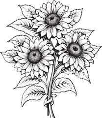 Radiant Sunflower Bloom Iconic Graphic Design Sunshine Petals Vector Sunflower Icon