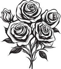 Petal Perfection Rose Bunch Iconic Elegant Rose Bouquet Graphic Art