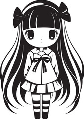 Radiant Rascal Girl Iconic Design Charming Cherub Cartoon Vector Logo