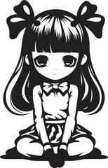 Radiant Rascal Cartoon Character Icon Delightful Diva Cute Girl Vector Art