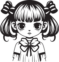 Vibrant Verve Vector Graphic Art Magical Maiden Girl Iconic Graphic