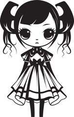 Sweetheart Sprite Cartoon Character Design Charming Cherub Cute Girl Logo Graphic