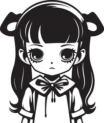 Delightful Diva Cartoon Logo Graphic Whimsical Wonders Girl Character Art