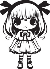 Enchanting Elegance Cartoon Logo Graphic Precious Pixie Cute Girl Vector Design