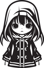 Cheerful Charm Girl Character Art Lovely Lassie Cute Cartoon Logo Design