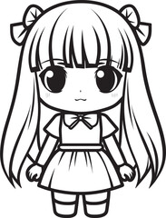 Cheerful Charm Cute Girl Iconic Design Lovely Lassie Vector Logo Graphic