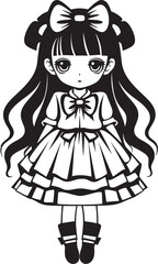 Whimsical Wonders Cartoon Logo Graphic Playful Pixie Cute Girl Vector Art