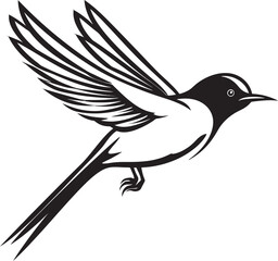 Fluttering Fantasy Vector Housebird Icon Skyward Serenity Cartoon Logo Art