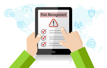Risk Management Business Checklist Concept on Tablet