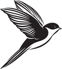 Whimsical Wings Vector Iconic Design Flight of Fancy Cartoon House Bird