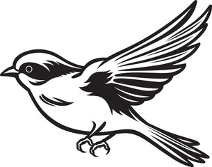 Whistling Wings Graphic Bird Design Skybound Serenity Logo Icon Graphic