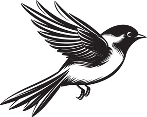 Sky Soarer Flying Housebird Icon Aerial Aviary Cartoon Vector Design