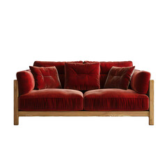 Obraz premium PNG Modern lounge sofa red color mid century living room furniture