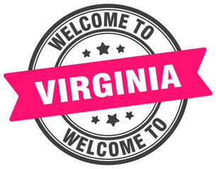 Welcome to Virginia stamp. Virginia round sign