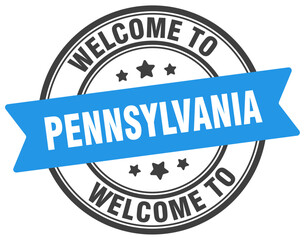 Welcome to Pennsylvania stamp. Pennsylvania round sign