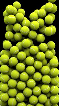 Tennis balls transition &ndash; 3d render with alpha channel.