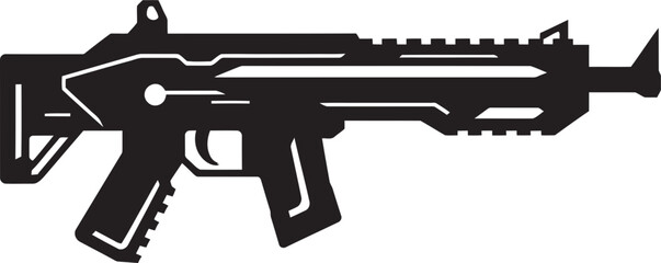 Warzone Warrior Machine Gun Iconic Design Tactical Titan Combat Vector Graphic