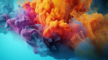 Abstract clouds of color smoke colorful texture background, Colored fluid powder explosion, dust, vape smoke liquid abstract clouds