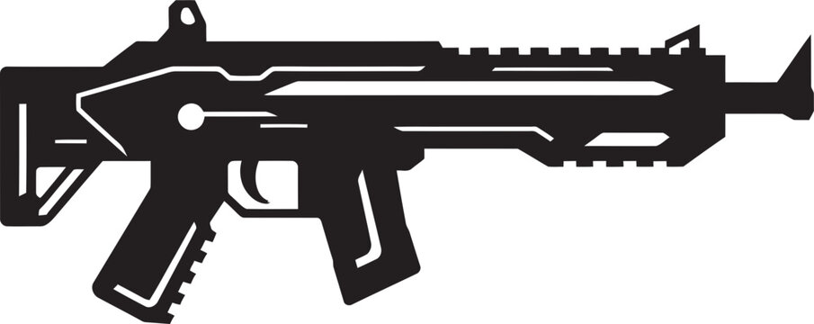Warzone Warrior Machine Gun Iconic Design Tactical Titan Combat Vector Graphic