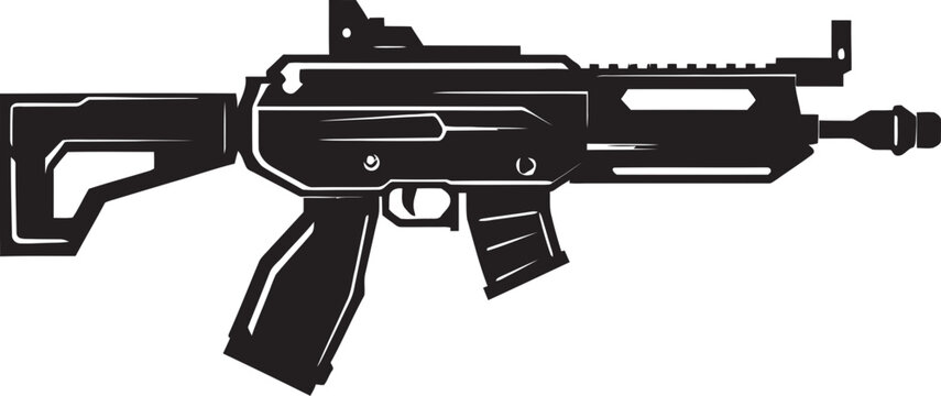 Rapid Responder Modern Machine Gun Art Tactical Titan Vector Logo Icon