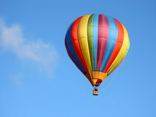 Naklejka premium A colorful hot air balloon festival against a clear blue sky