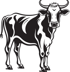 Bovine Beauty Vector Cow Icon Meadow Monarch Logo Iconic Art