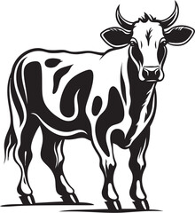 Meadow Majesty Logo Vector Graphic Hoofed Harmony Cow Icon Art