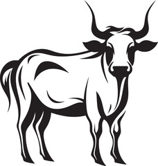 Bovine Bloom Cow Vector Icon Moo Muse Iconic Logo Icon
