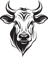 Hoofed Harmony Cow Icon Art Milk Mirage Vector Logo Design