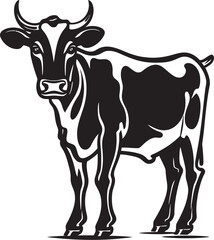 Grazing Glamour Iconic Cow Design Dairy Dazzle Logo Vector Graphic