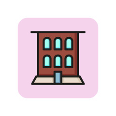 Administration building line icon.  Office, urban, exterior. Architecture concept. Vector illustration can be used for topics like government, parliament, city