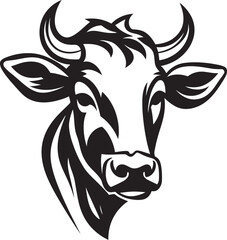 Meadow Majesty Iconic Logo Icon Bovine Bloom Logo Vector Graphic