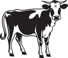 Dairy Dream Cow Icon Art Grazing Gala Vector Icon Design