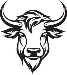 Dairy Dazzle Cow Iconic Art Bovine Beauty Vector Logo Icon