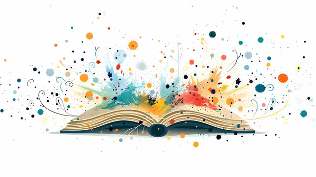 open book with colors