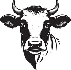 Moo Majesty Cow Iconic Graphic Pastoral Panache Vector Logo Art