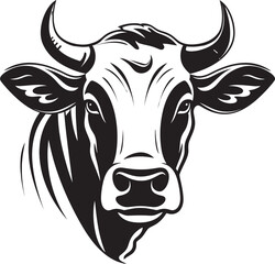 Bovine Brilliance Cow Vector Design Grazing Grace Iconic Logo Icon