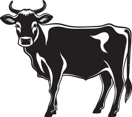 Grazing Glamour Vector Icon Design Horned Heritage Logo Graphic Design