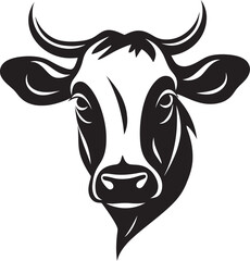 Dairy Delight Iconic Cow Art Grazing Glory Logo Vector Icon