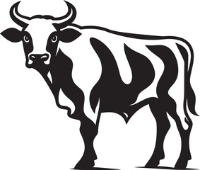 Meadow Majesty Cow Vector Icon Hoofed Harmony Logo Design Graphic