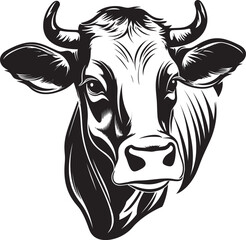 Moo Mirage Cow Icon Design Horned Heritage Logo Vector Graphic