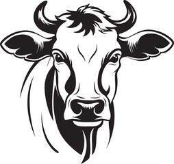 Dairy Diva Vector Logo Design Grazing Glory Iconic Cow Icon