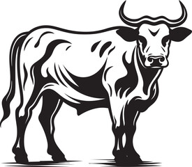 Meadow Muse Cow Iconic Graphic Dairy Diva Vector Logo Design